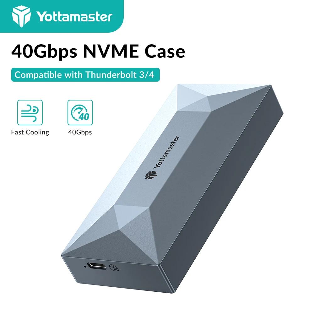 Yottamaster  ϵ ̺ ̽ , Ʈ 3/4 CŸ ȣȯ, 40Gbps NVMe SSD Ŭ, USB4 NVMe PCIE